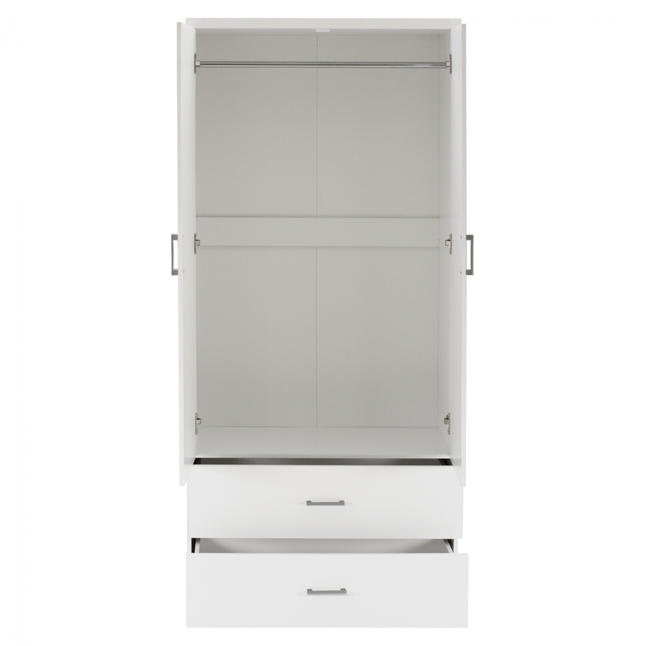 WARDROBE 2 DOORS WITH 2 DRAWERS HM338.05 WHITE 80Χ42,5Χ180,5Υ cm. [5]