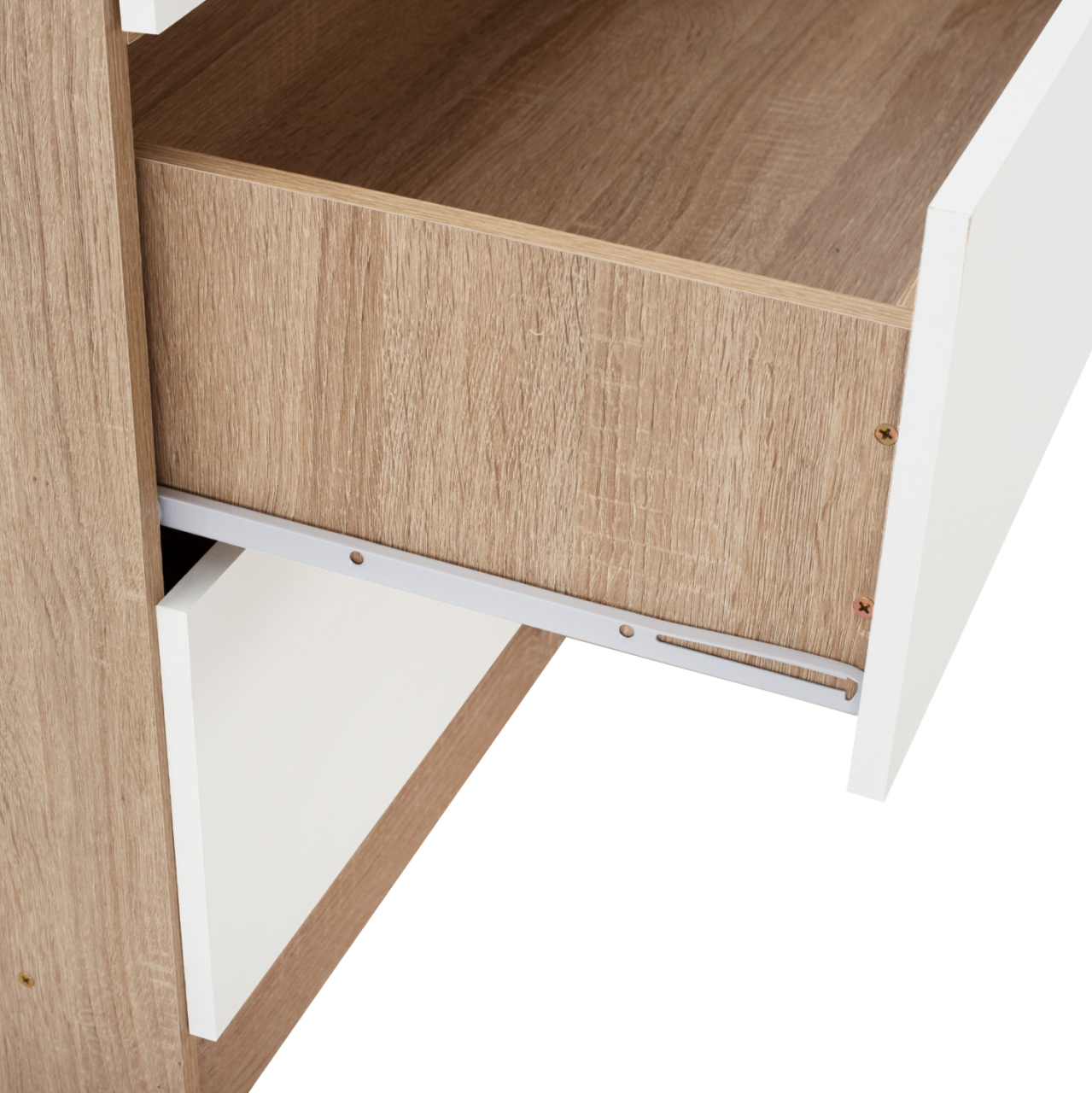 WARDROBE 2 DOORS WITH 2 DRAWERS HM338.06 SONAMA-WHITE 80Χ42,5Χ180,5Υ cm. [8]