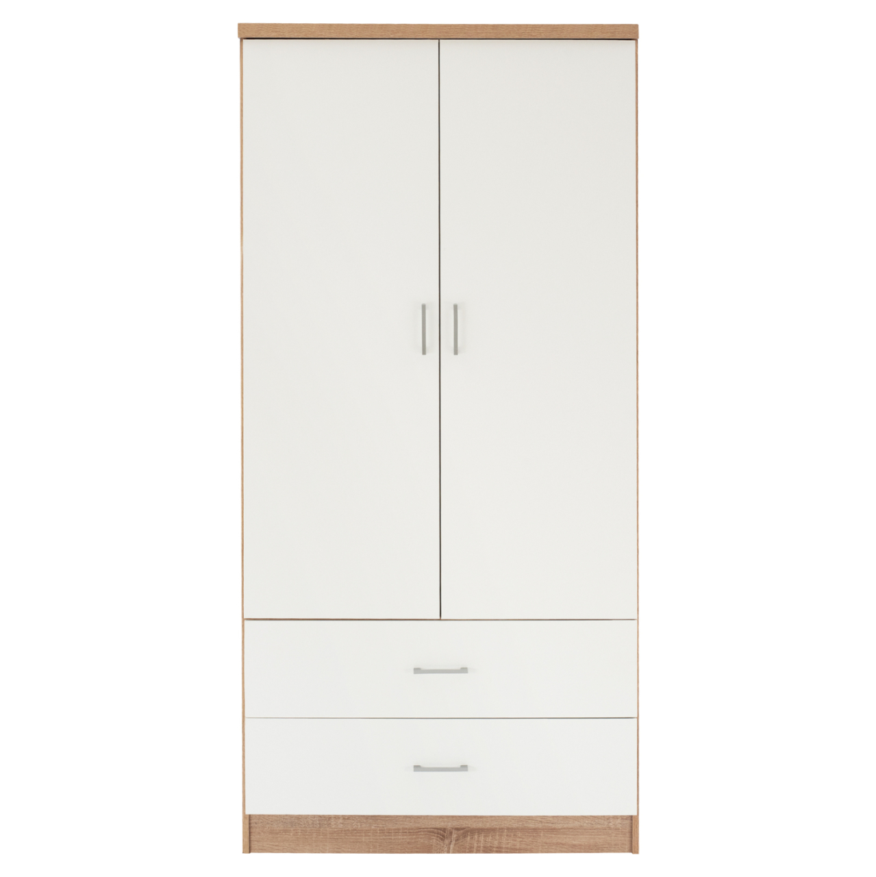 WARDROBE 2 DOORS WITH 2 DRAWERS HM338.06 SONAMA-WHITE 80Χ42,5Χ180,5Υ cm. [4]