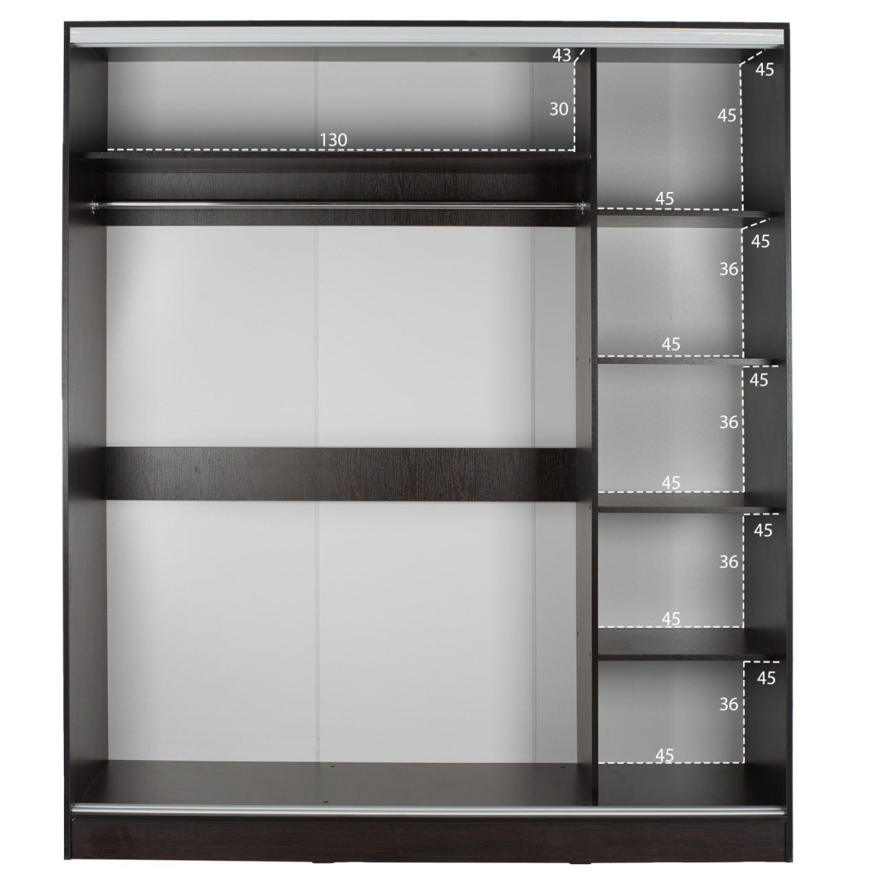 WARDROBE 2-LEAF HM2434.02 ADLER SLIDING DOORS MIRROR WENGE 160x60x210H [4]