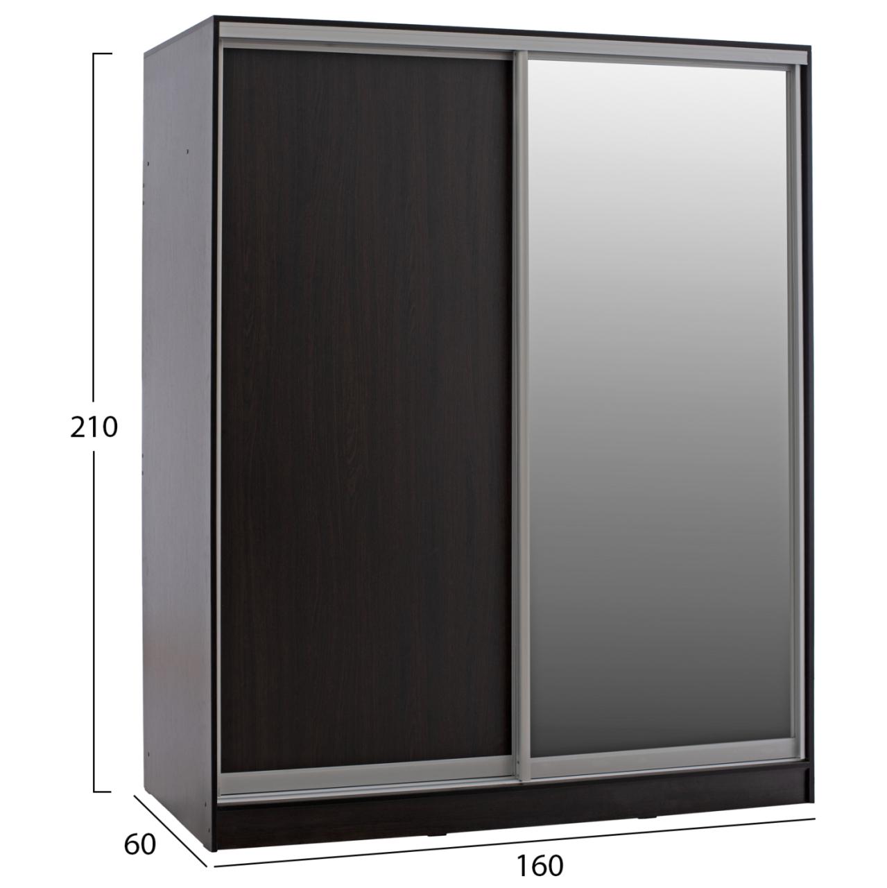 WARDROBE 2-LEAF HM2434.02 ADLER SLIDING DOORS MIRROR WENGE 160x60x210H [2]