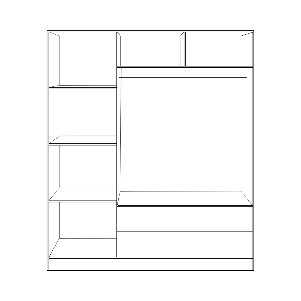 Wardrobe 3 Doors Carly HM384.04 with 2 drawers Sonama-Grey 150x55x180cm [2]