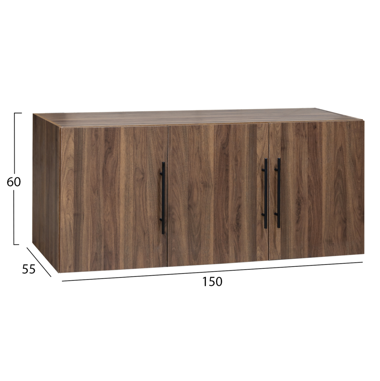 WARDROBE 3-LEAF LOFT CARYS HM747.11 MELAMINE IN WALNUT 150x55x60Hcm. [2]