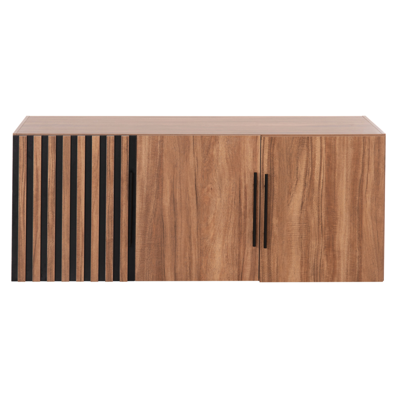WARDROBE 3-LEAF LOFT HARRY HM18391.01 MELAMINE IN NATURAL WOOD and BLACK 150x55.5x60Hcm. [3]