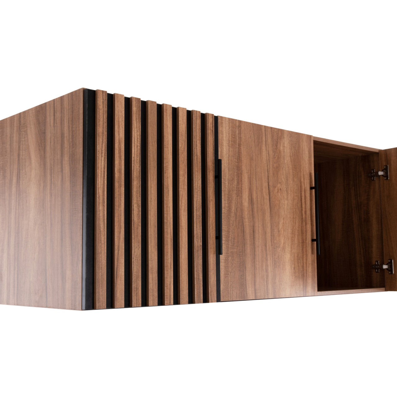WARDROBE 3-LEAF LOFT HARRY HM18391.01 MELAMINE IN NATURAL WOOD and BLACK 150x55.5x60Hcm. [8]
