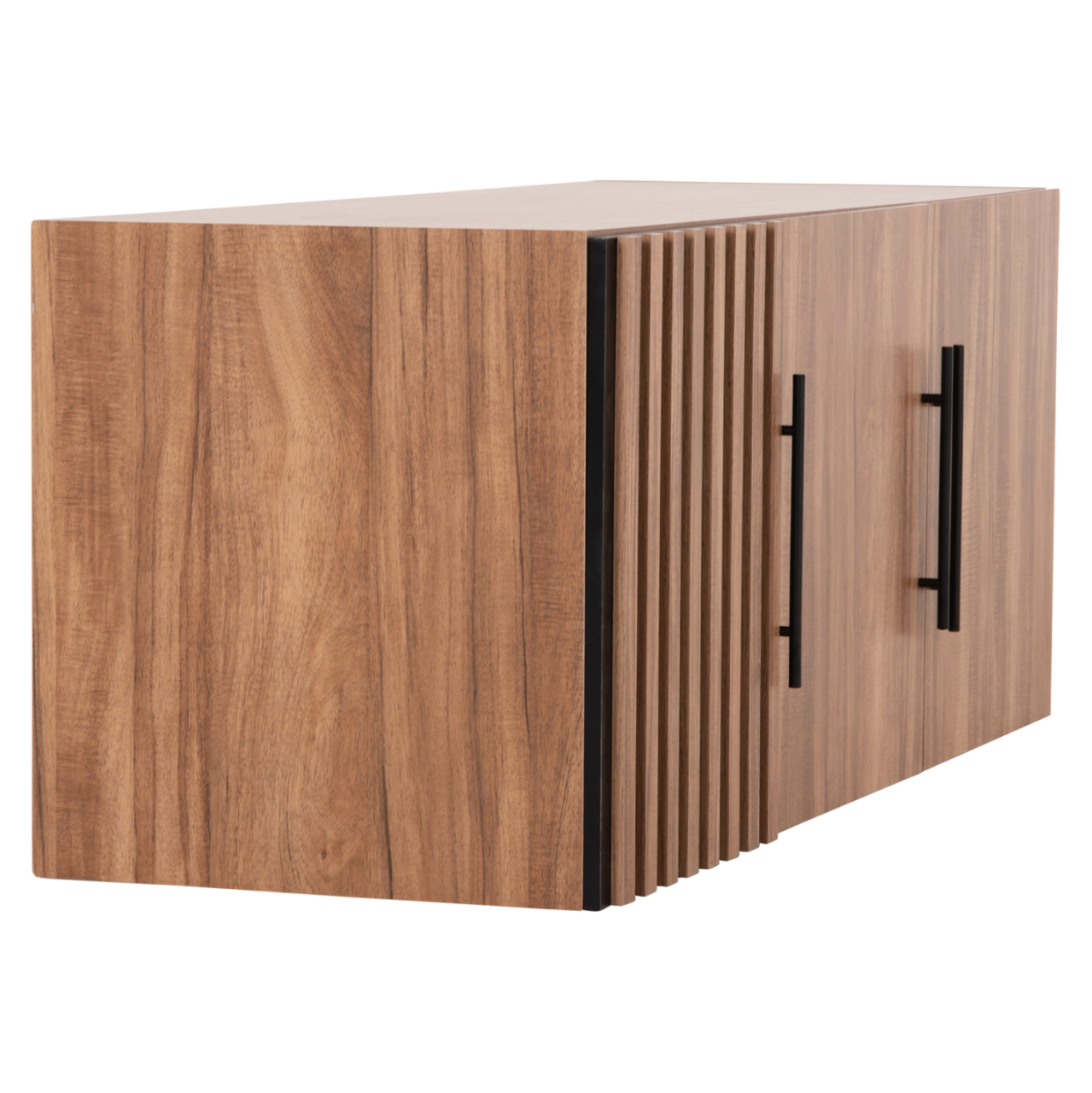 WARDROBE 3-LEAF LOFT HARRY HM18391.01 MELAMINE IN NATURAL WOOD and BLACK 150x55.5x60Hcm. [4]