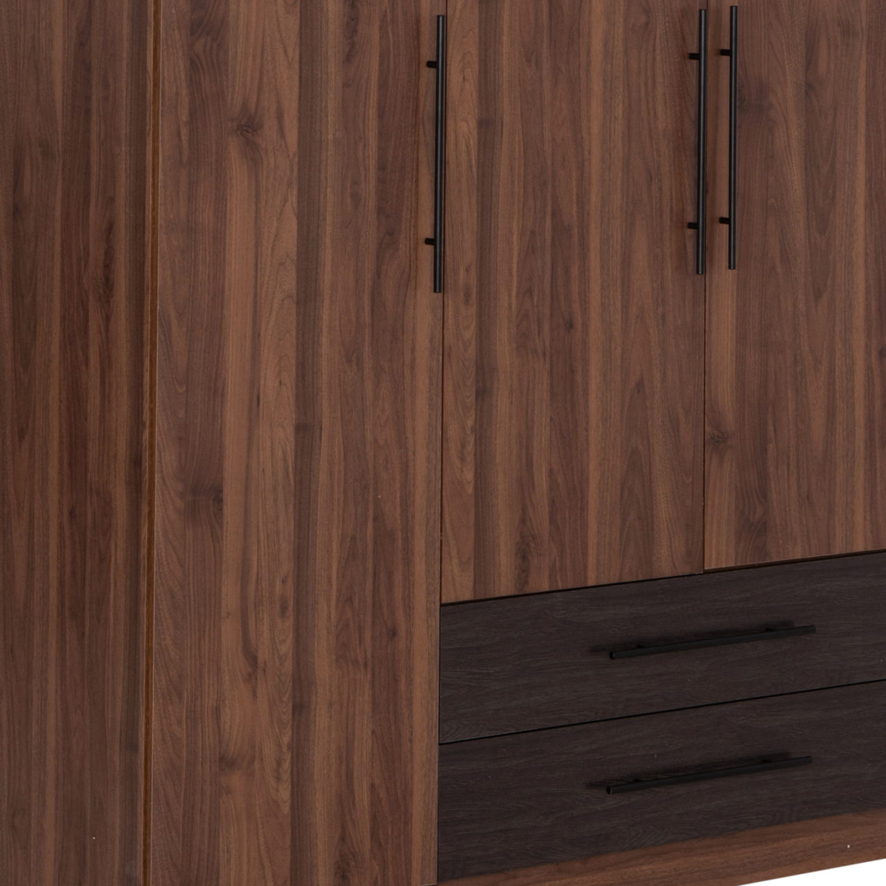 WARDROBE 3-LEAF WITH 2 DRAWERS CARYS HM746.11 MELAMINE IN WALNUT/ZEBRANO 150x55.5x180Hcm [10]