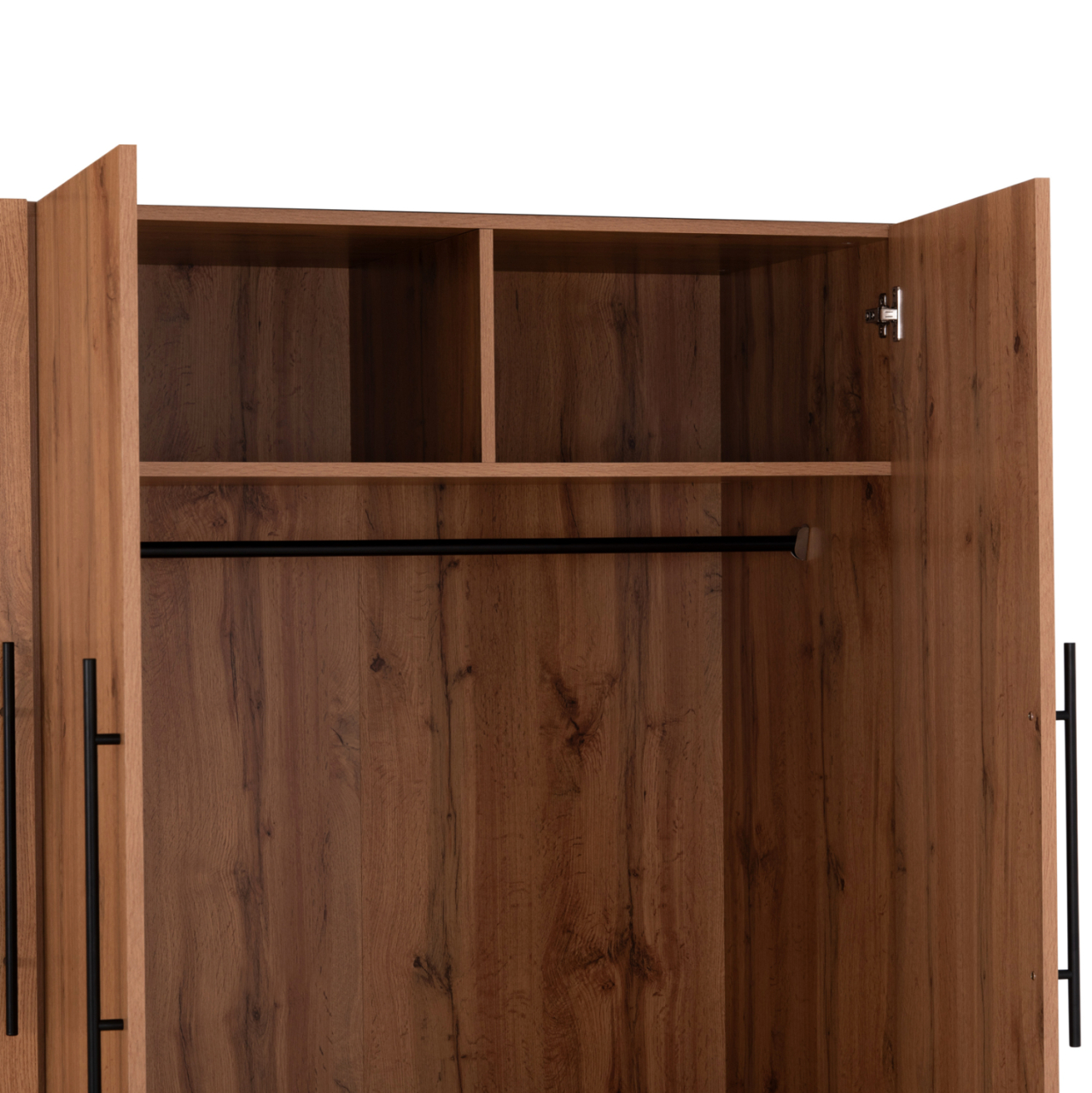 WARDROBE 3-LEAF WITH 2 DRAWERS CARYS HM746.12 MELAMINE IN NATURAL/GREY 150x55.5x160Hcm [6]