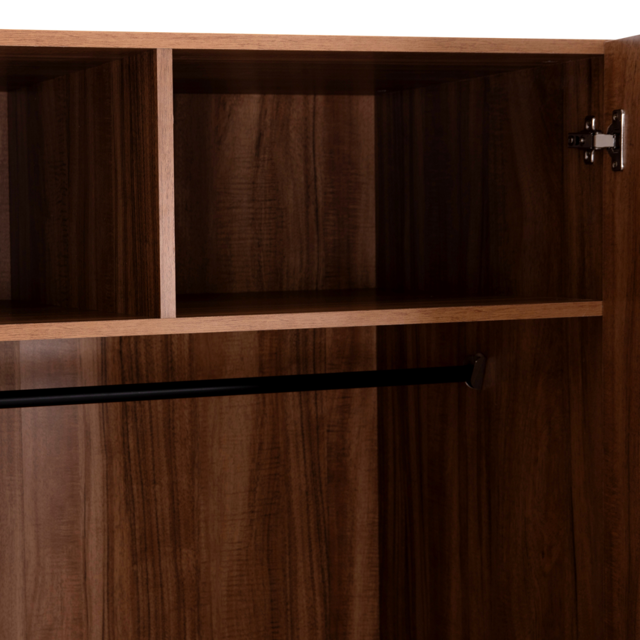 WARDROBE 3-LEAF WITH 2 DRAWERS HARRY HM18390.01 MELAMINE IN NATURAL WOOD and BLACK 150x55x180Hcm [9]