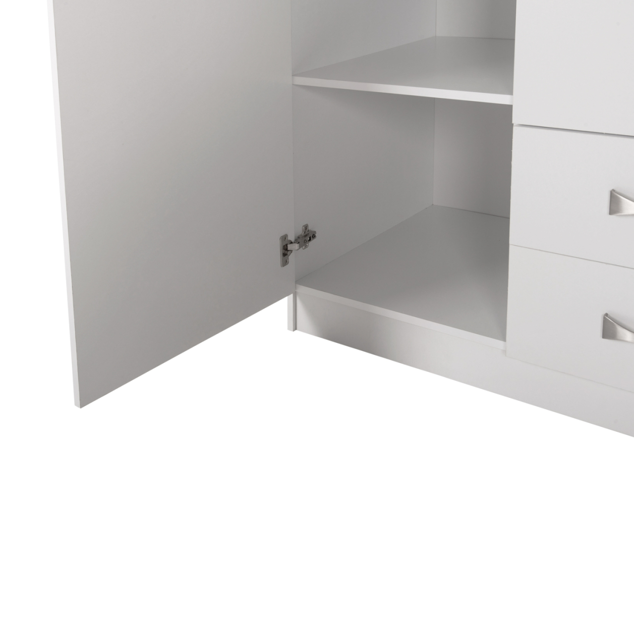 WARDROBE 3-LEAF WITH LOFT CARLY HM10891.05 MELAMINE IN WHITE 150x55x240Hcm [5]