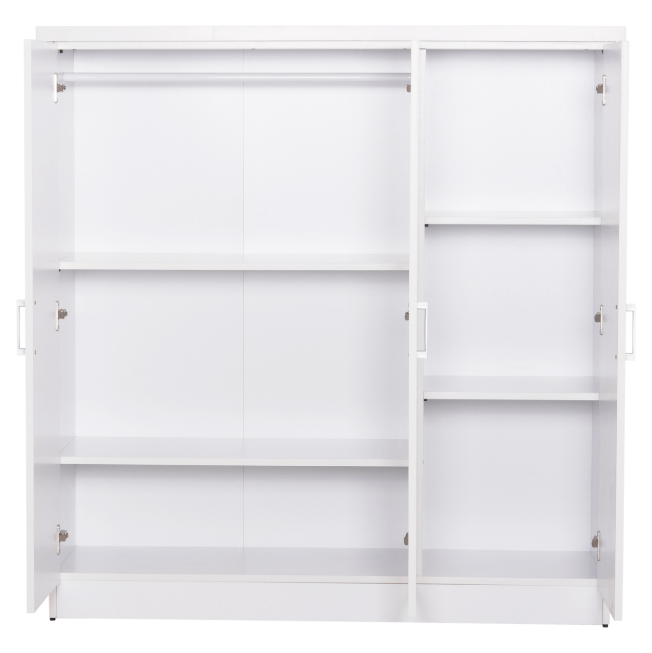 WARDROBE 3-LEAF WITH SHELVES FUENTO HM2482.02 MELAMINE IN WHITE 120-116x40x123.5Hcm [5]