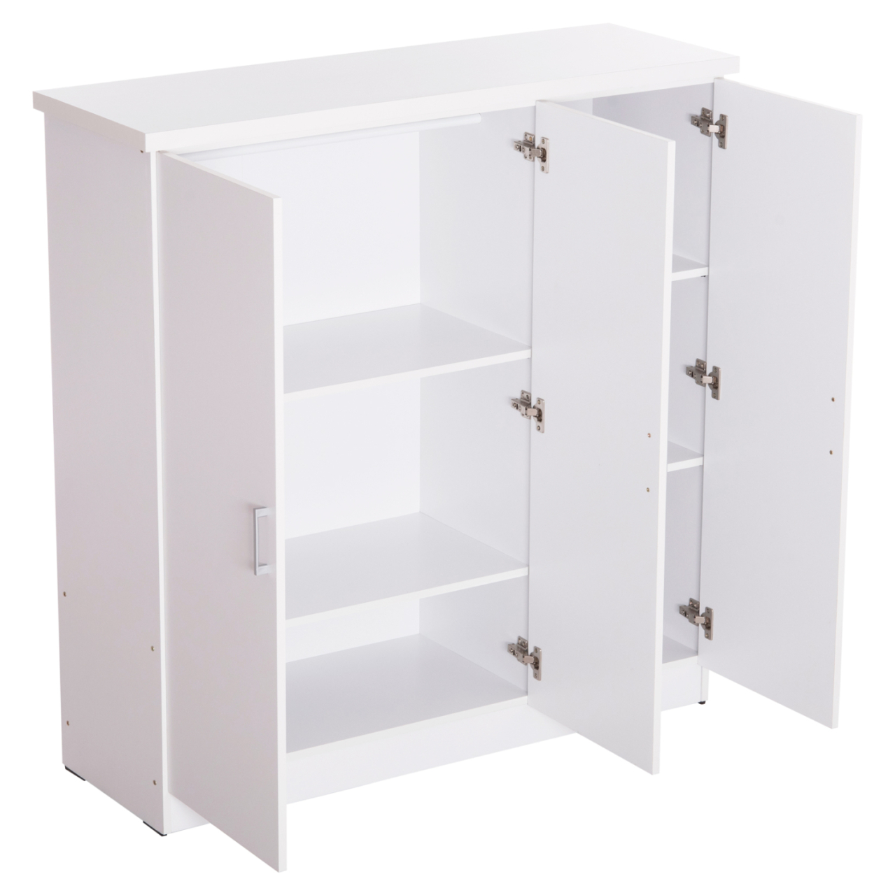 WARDROBE 3-LEAF WITH SHELVES FUENTO HM2482.02 MELAMINE IN WHITE 120-116x40x123.5Hcm [6]