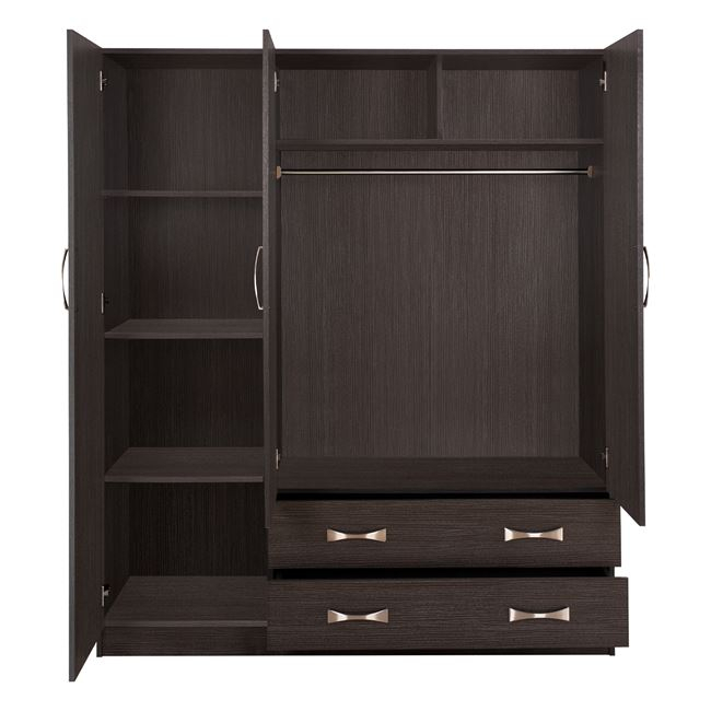 Wardrobe 3Door 150x55x180cm with 2 drawers HM384.01 Zebrano [4]