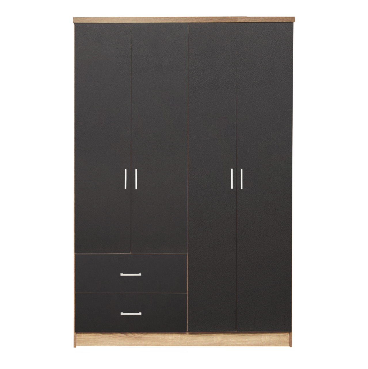 Wardrobe 4 Doors with 2 drawers HM339.04 Sonama-Grey 120x42x181cm [4]