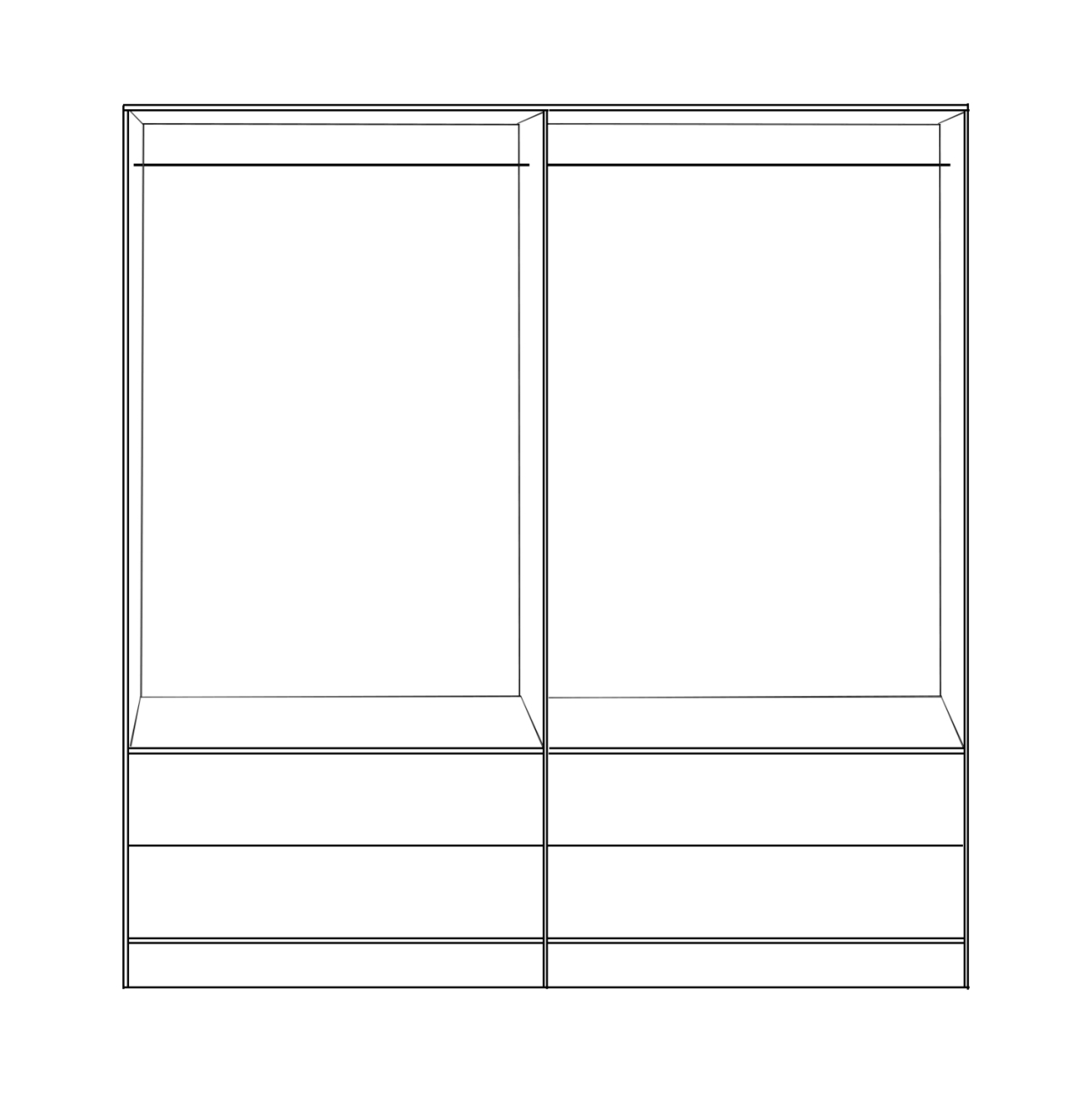 WARDROBE 4-LEAF WITH 4 DRAWERS REINA HM21257 MELAMINE IN WHITE-SONAMA COLOR 160x42.5x180.5Η [3]