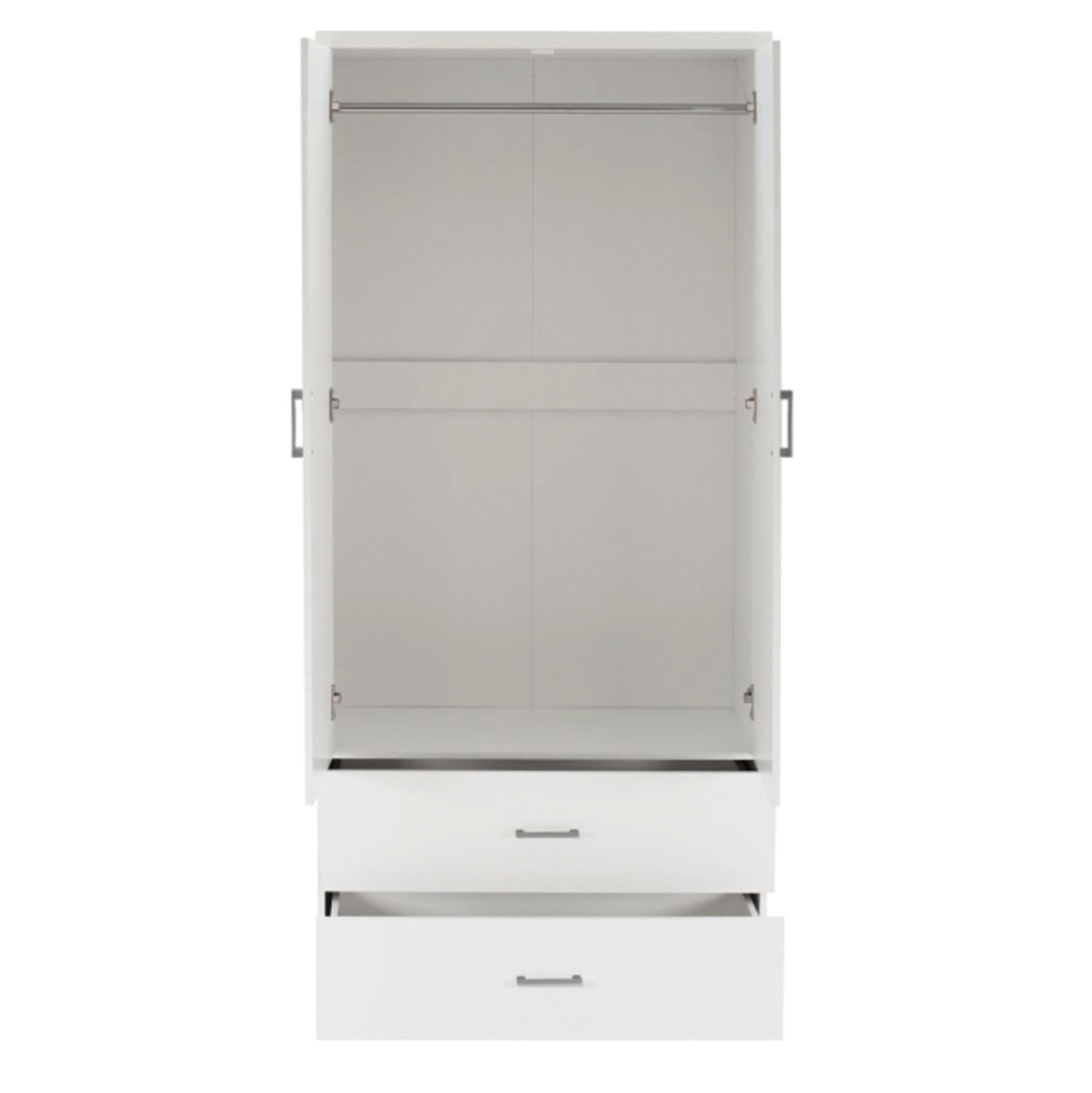 WARDROBE 4-LEAF WITH 4 DRAWERS REINA HM21258 MELAMINE IN WHITE 160x42.5x180.5Η [4]