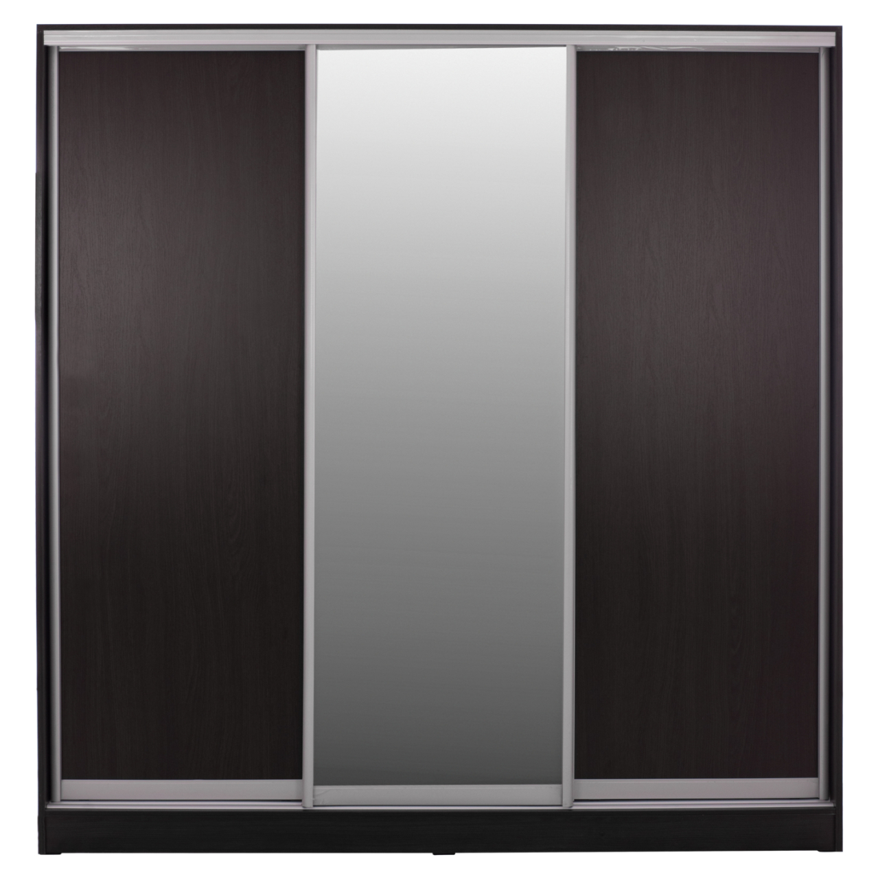 WARDROBE ADLER SLIDING MELAMINE WENGE WITH MIRROR 3-LEAF 240x60x240H HM2462.02 [3]