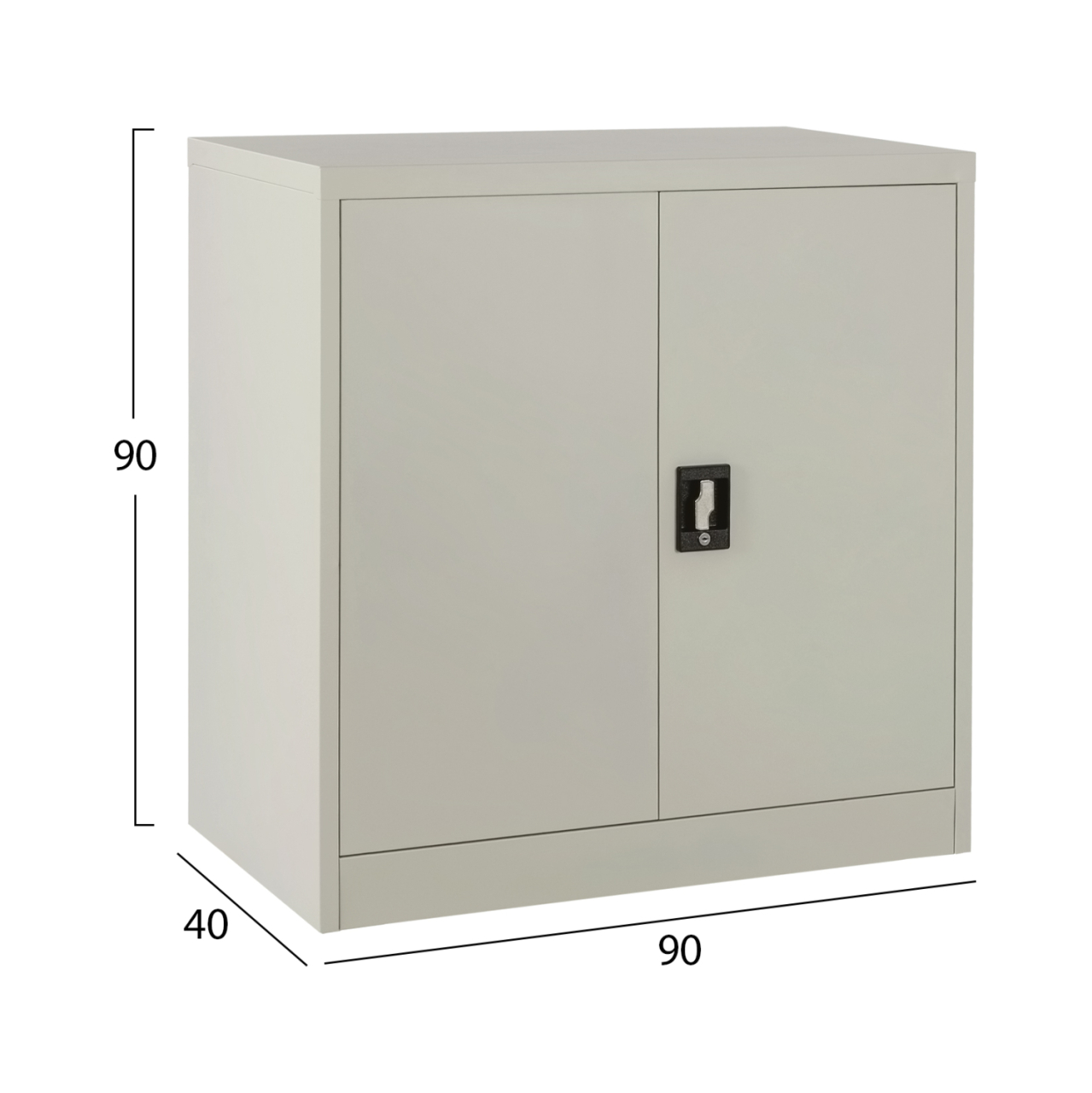 WARDROBE METAL HM5960.11 WITH 3 STORAGE SPACES LIGHT GREY 90Χ40Χ90Hcm. [2]