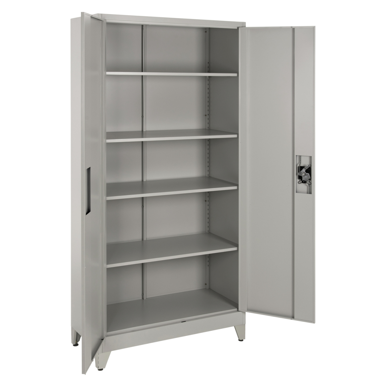 WARDROBE METALLIC DURON HM12001 2-LEAF WITH 5 STORAGE SPACES and LEGS-GREY 90Χ40Χ190Hcm. [3]