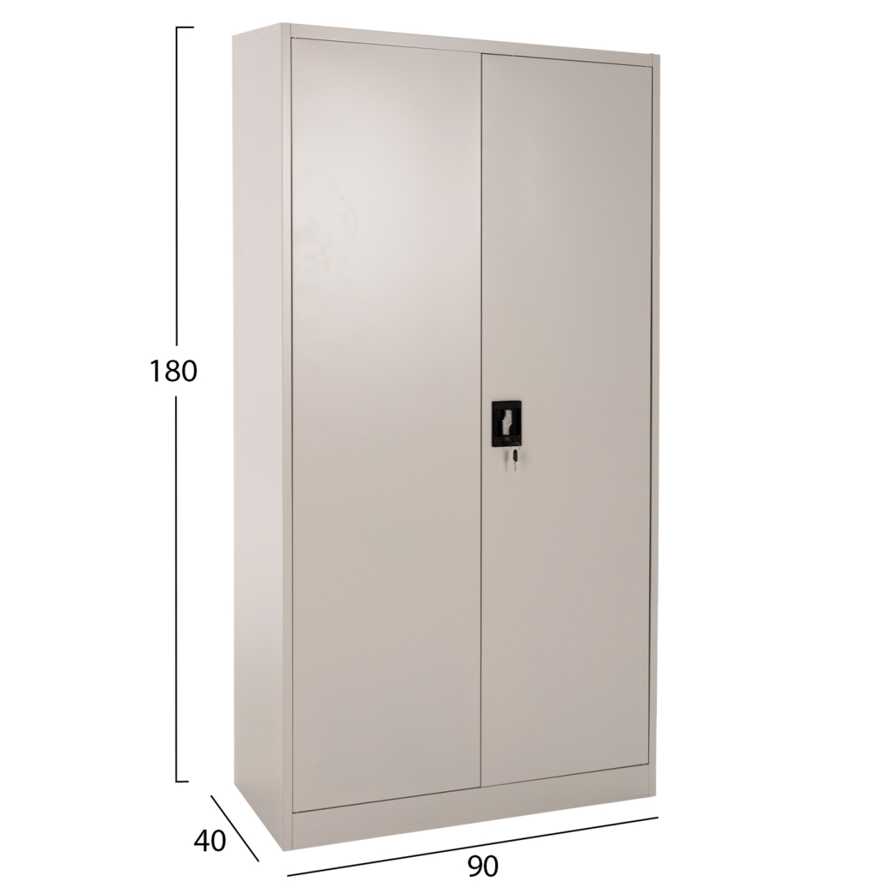 WARDROBE METALLIC HM5959.01 2-LEAF WITH 5 STORAGE SPACES LIGHT GREY 90Χ40Χ180Hcm. [2]