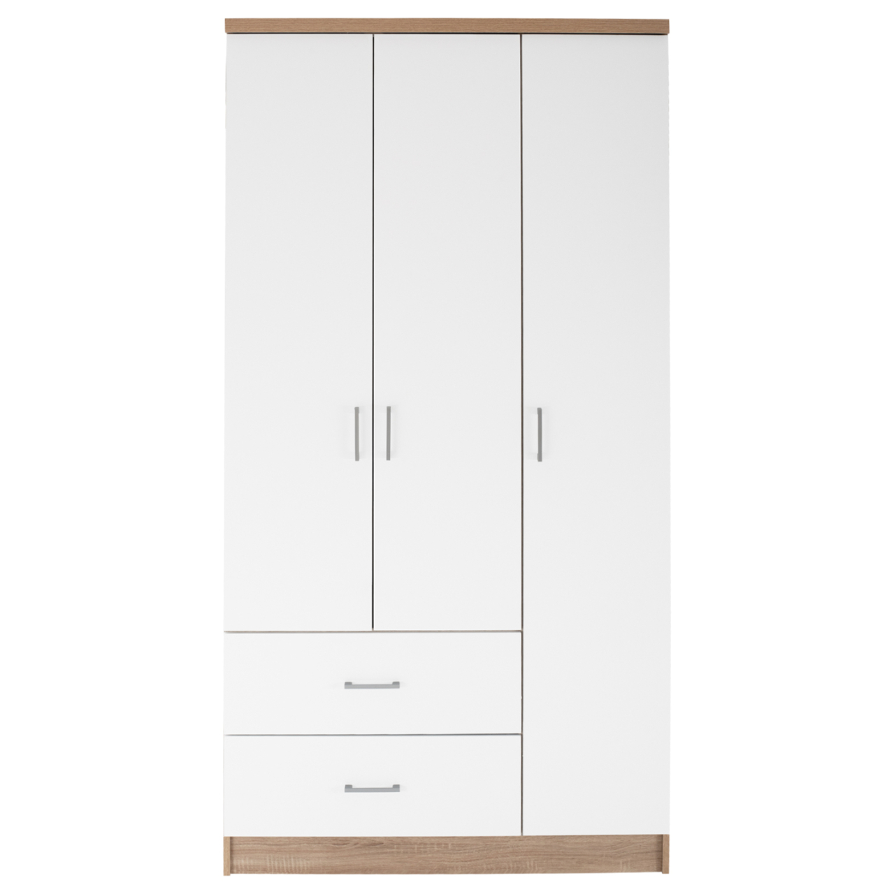 WARDROBE WITH 3 DOORS AND 2 DRAWERS HM340.06 SONAMA-WHITE 89x42,5x181 cm. [4]