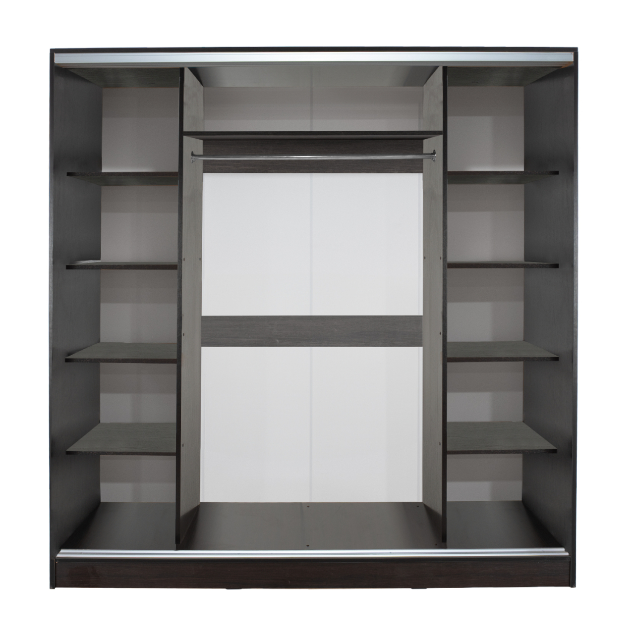 WARDROBE WITH SLIDING DOORS WITH MIRROR WENGE HM2435.02 200X60X210cm. [3]