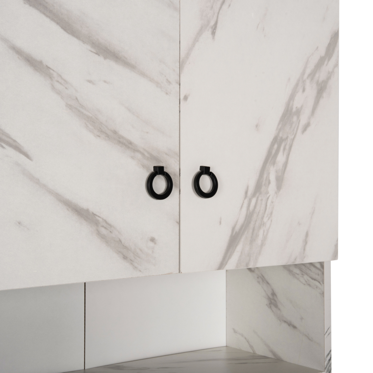 WASHING MACHINE FURNITURE TERRY HM9122.12 WITH CABINET and SHELVES MELAMINE WHITE MARBLE 64Χ29Χ181Hcm. [8]