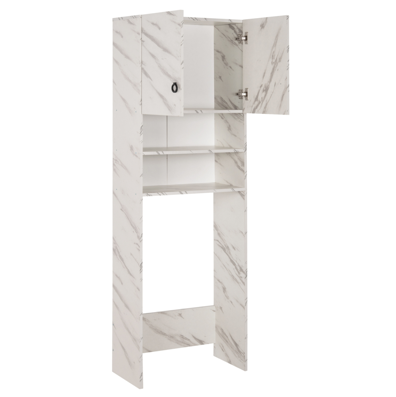 WASHING MACHINE FURNITURE TERRY HM9122.12 WITH CABINET and SHELVES MELAMINE WHITE MARBLE 64Χ29Χ181Hcm. [3]