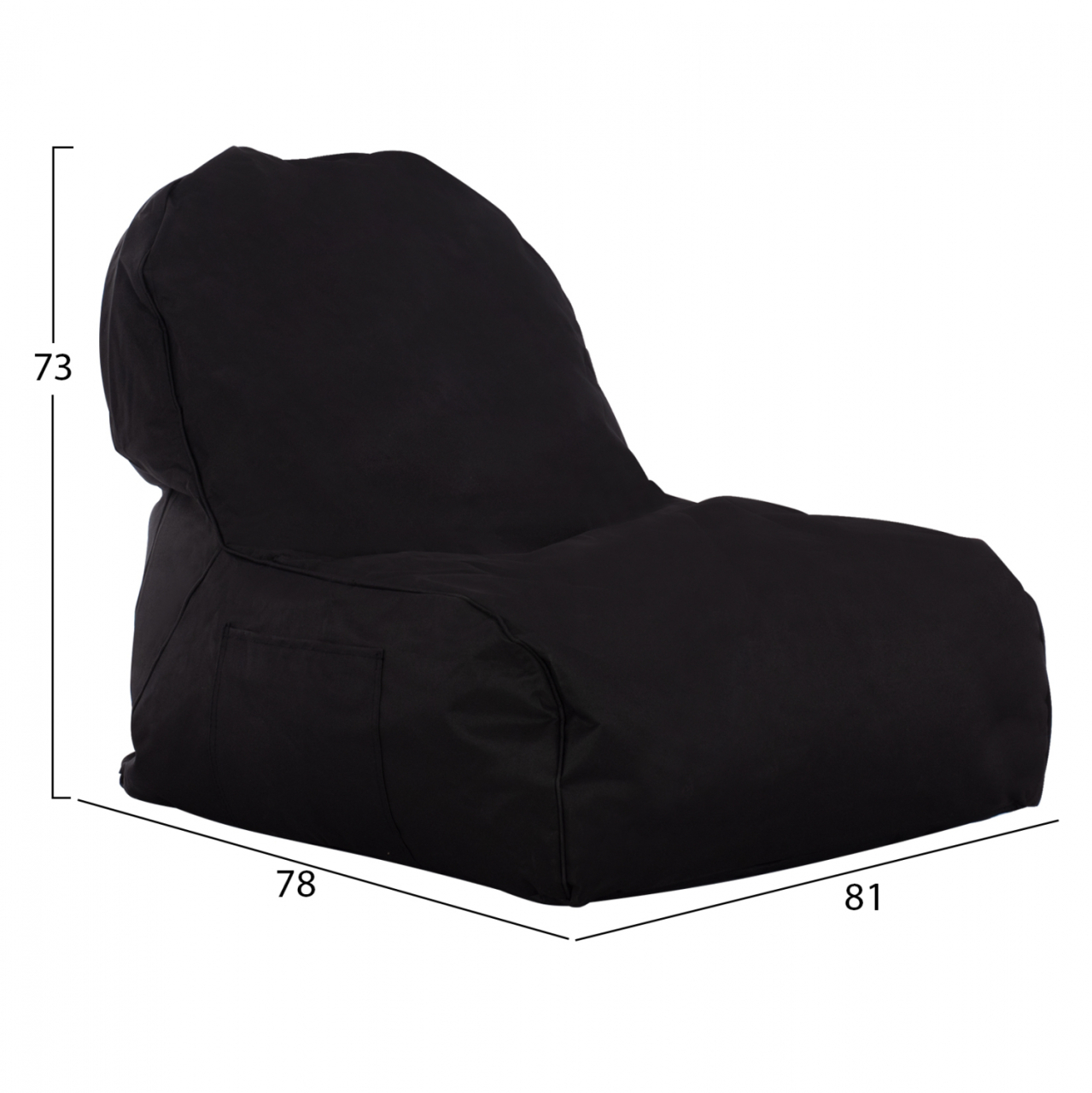 WATERPROOF POUF "CLOUD" HM5112.04 BLACK WITH UV PROTECTION 81x78x73H cm. [2]