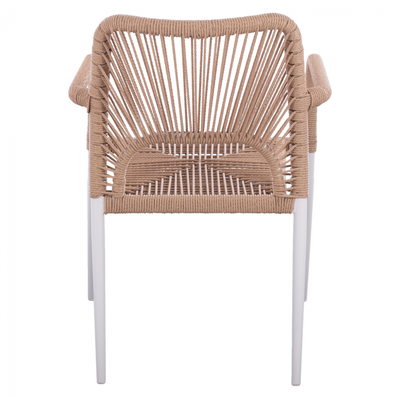 WHITE ALUMINUM ARMCHAIR WITH BEIGE PE ROPE HM5771.01 55Χ63Χ82Η cm. [5]