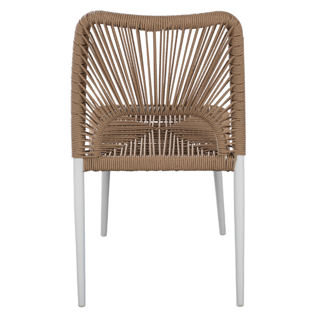 WHITE ALUMINUM CHAIR WITH PE ROPE BEIGE HM5770.01 45x63x82Y cm. [6]