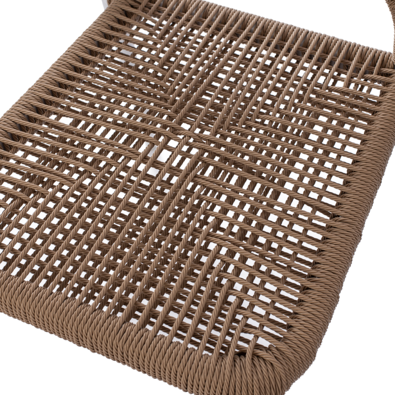WHITE ALUMINUM CHAIR WITH PE ROPE BEIGE HM5770.01 45x63x82Y cm. [9]