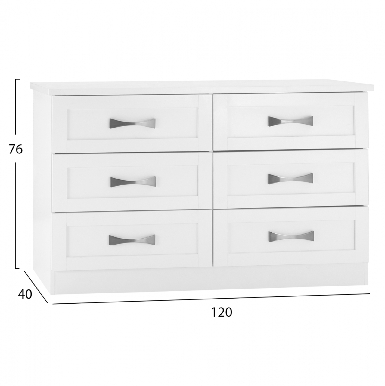 WHITE DRESSER HM317.05 WITH 6 DRAWERS 120X40X76Hcm. [2]