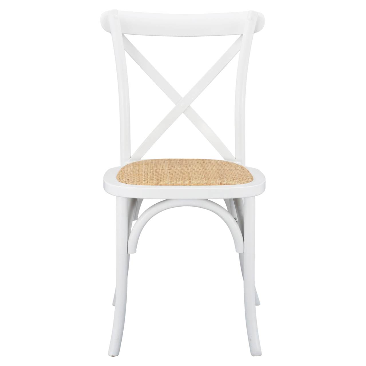 Wooden chair Owen Stackable from beech wood in white color with crossed back HM8575.14 48x53x90 cm [3]