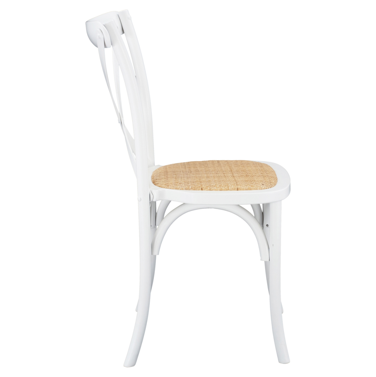 Wooden chair Owen Stackable from beech wood in white color with crossed back HM8575.14 48x53x90 cm [4]