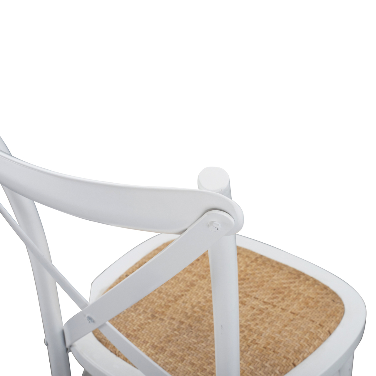 Wooden chair Owen Stackable from beech wood in white color with crossed back HM8575.14 48x53x90 cm [10]