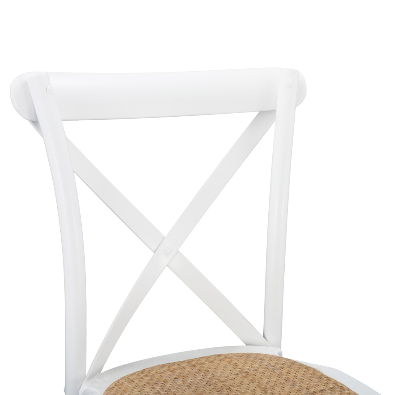 Wooden chair Owen Stackable from beech wood in white color with crossed back HM8575.14 48x53x90 cm [7]
