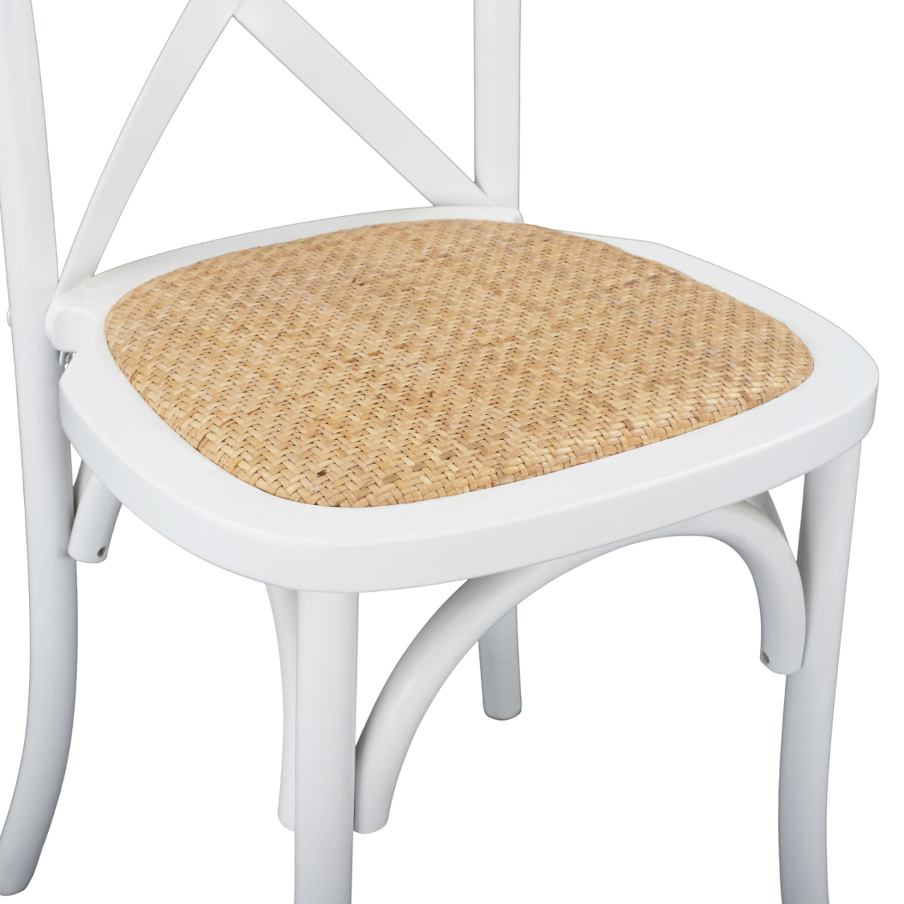 Wooden chair Owen Stackable from beech wood in white color with crossed back HM8575.14 48x53x90 cm [8]