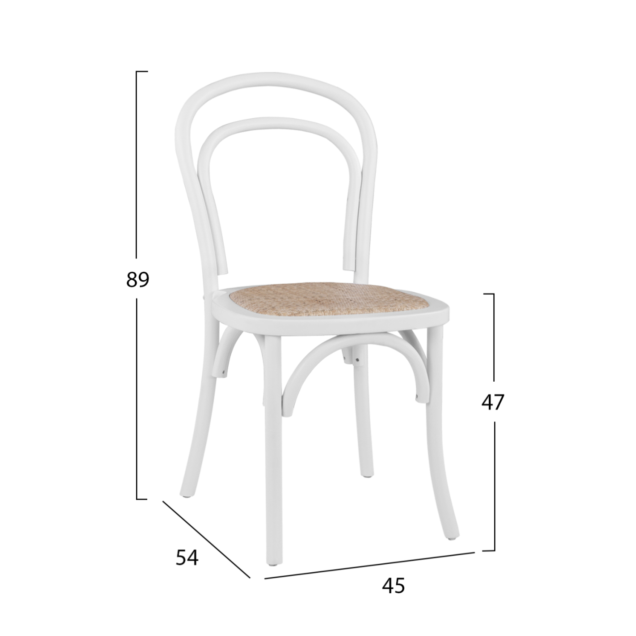 Wooden chair Vienna Type Aliyah Stackable from beech wood in white matte HM8644.03 45x54x89 [2]