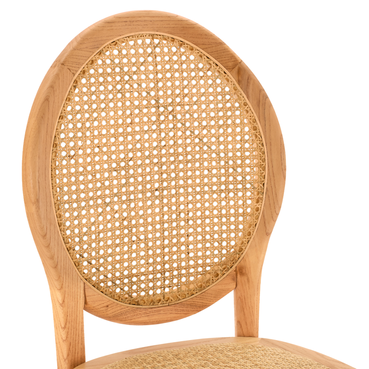 Wooden chair with oval back and rattan in natural color HM8745.01 45x50x97 [7]