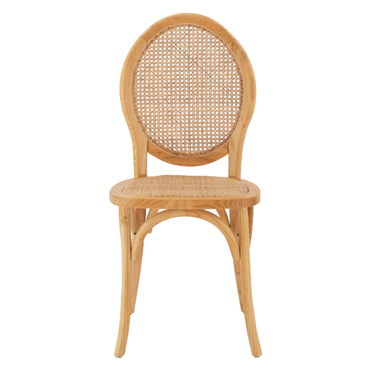 Wooden chair with oval back and rattan in natural color HM8745.01 45x50x97 [3]