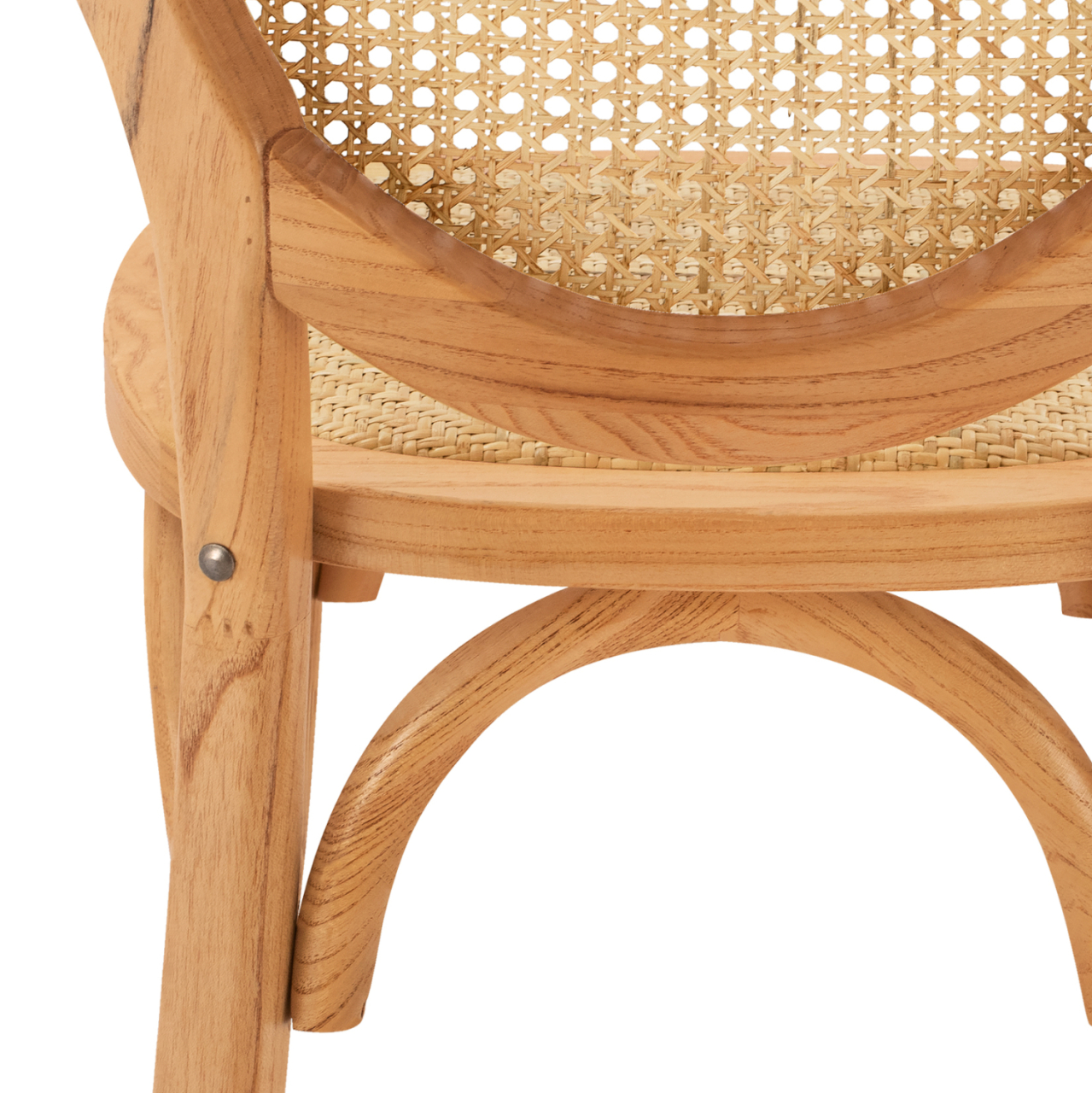 Wooden chair with oval back and rattan in natural color HM8745.01 45x50x97 [8]
