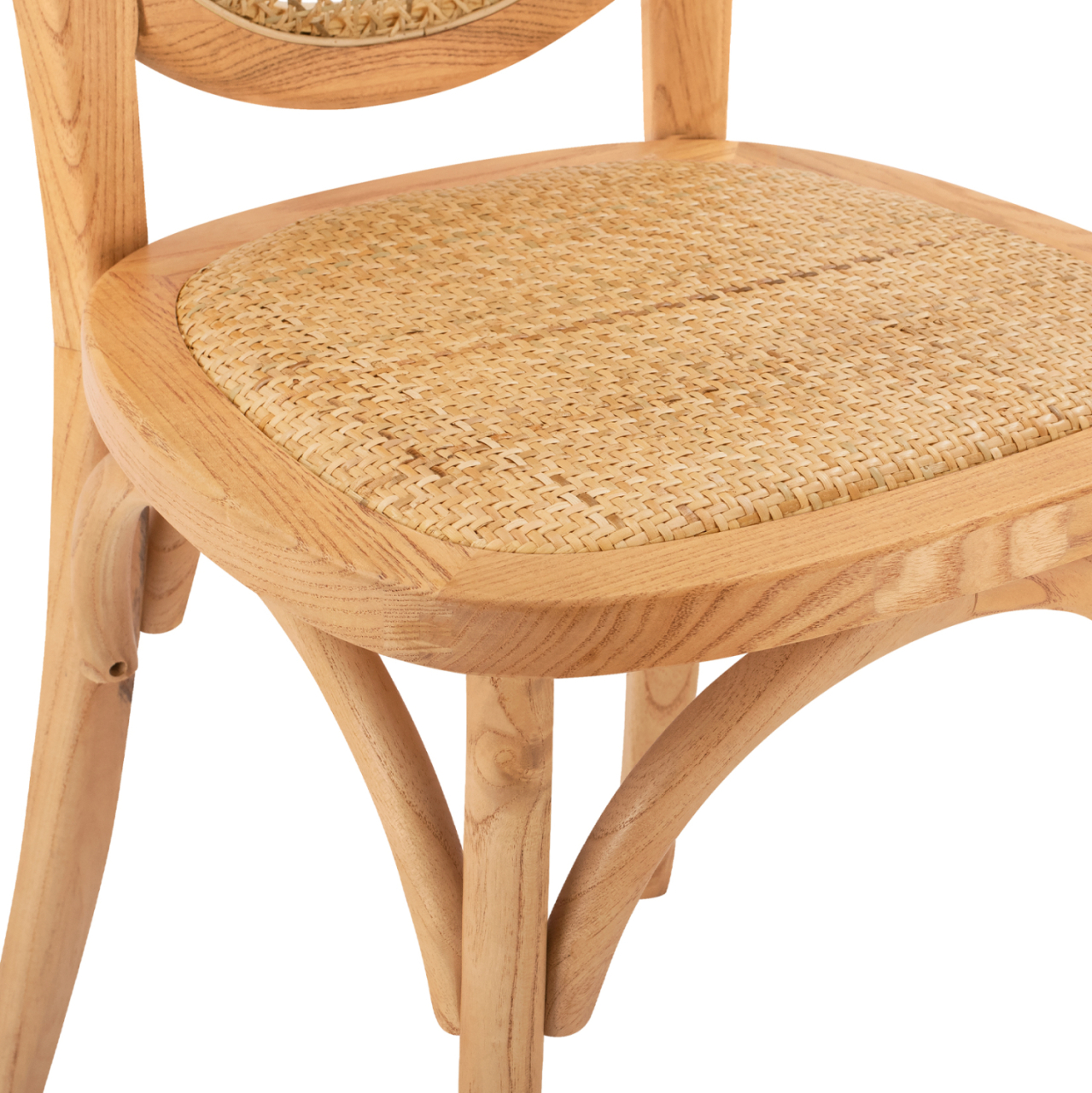 Wooden chair with oval back and rattan in natural color HM8745.01 45x50x97 [9]