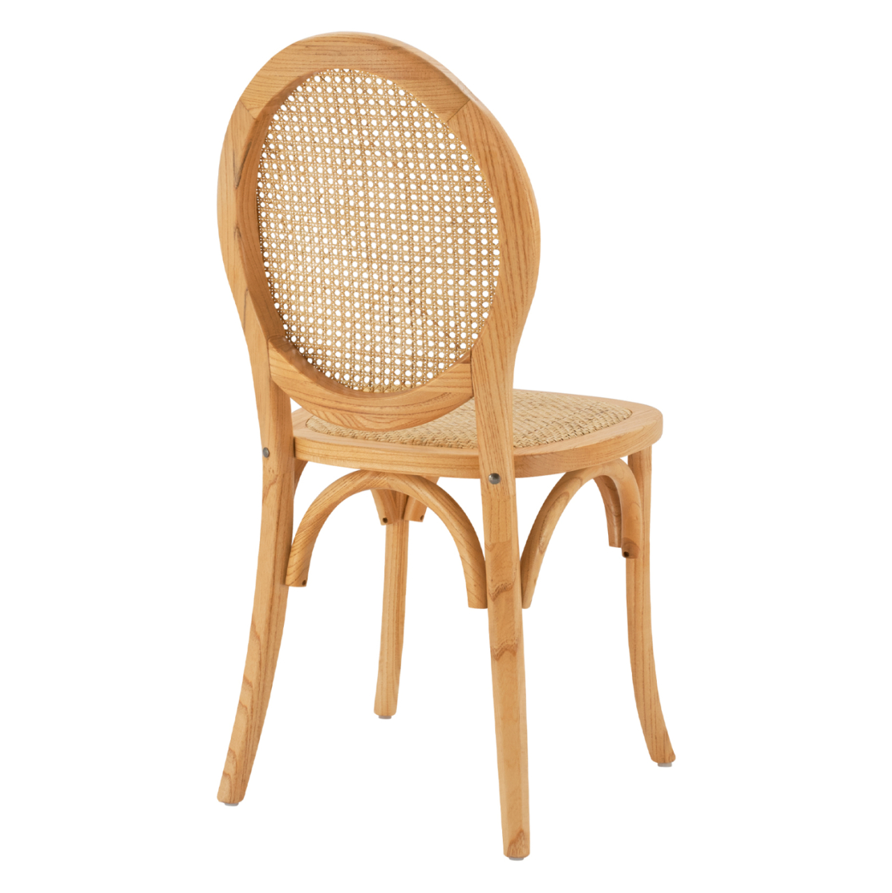 Wooden chair with oval back and rattan in natural color HM8745.01 45x50x97 [5]