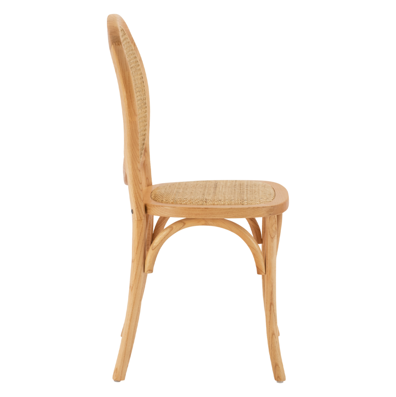 Wooden chair with oval back and rattan in natural color HM8745.01 45x50x97 [4]