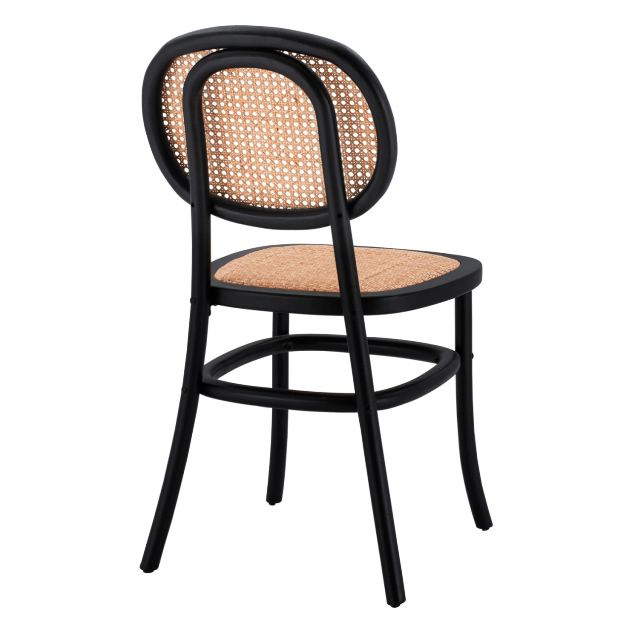 Wooden chair with rattan in black color HM8747 44x51x87cm [5]