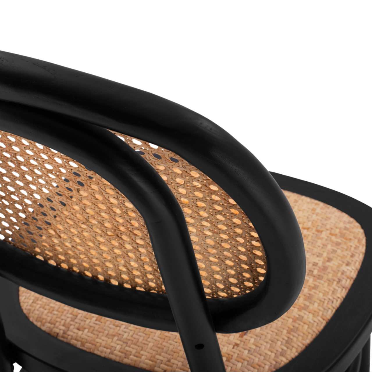 Wooden chair with rattan in black color HM8747 44x51x87cm [9]