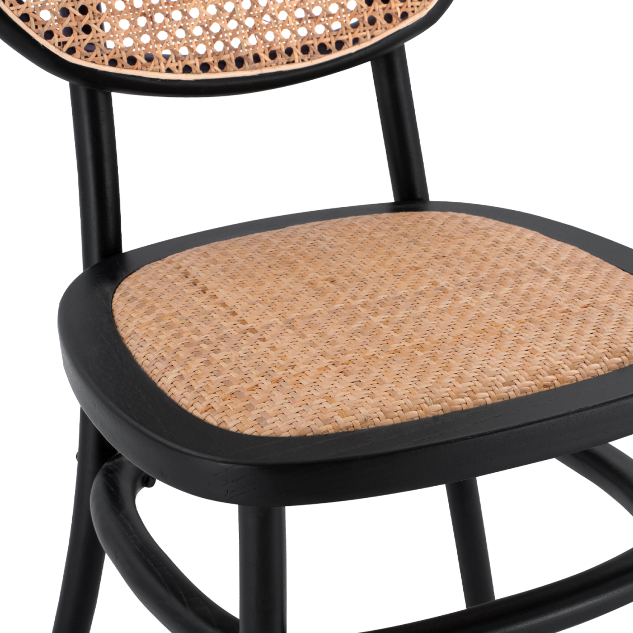 Wooden chair with rattan in black color HM8747 44x51x87cm [7]