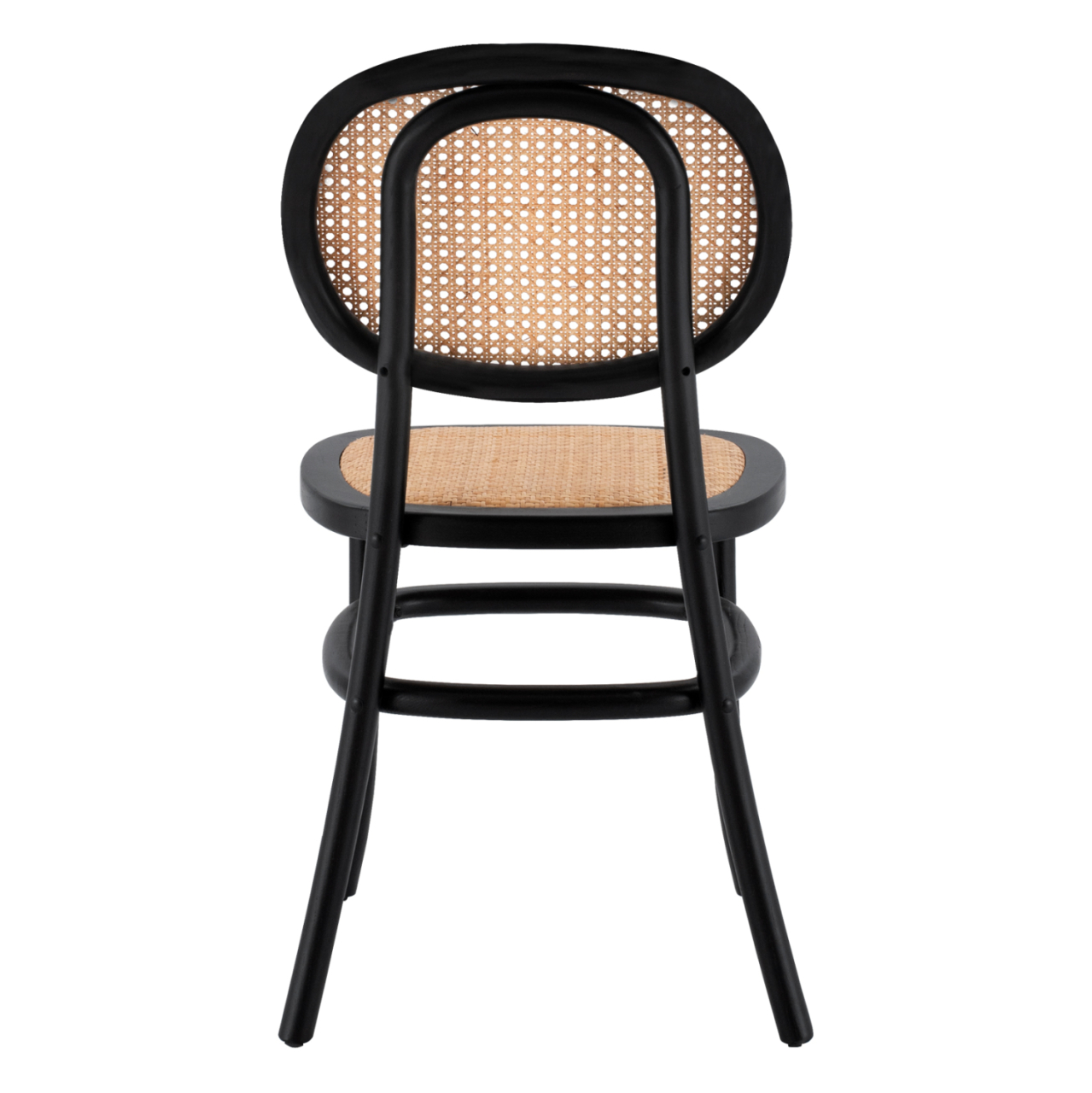 Wooden chair with rattan in black color HM8747 44x51x87cm [6]
