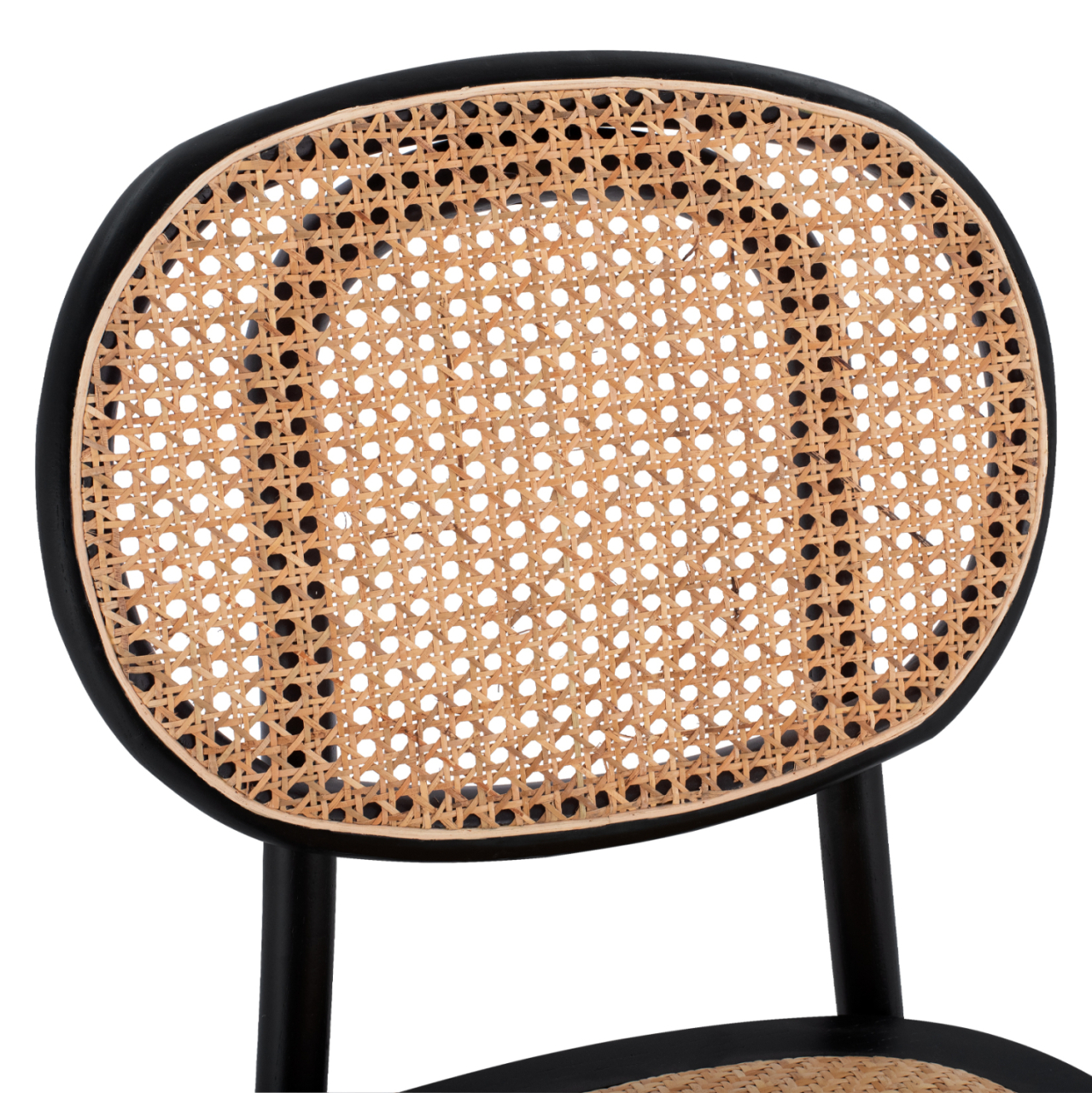 Wooden chair with rattan in black color HM8747 44x51x87cm [8]